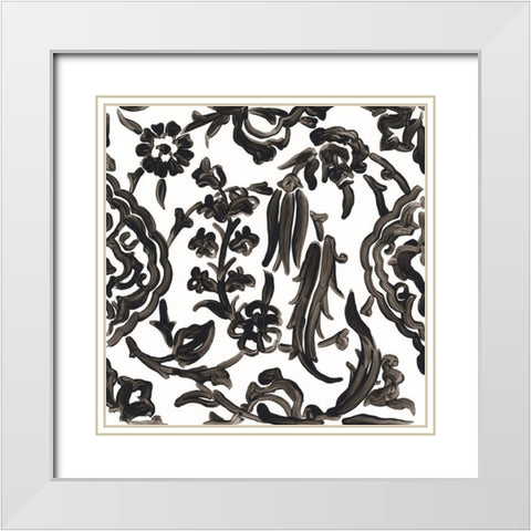 Ink Motif VIII White Modern Wood Framed Art Print with Double Matting by Vess, June Erica