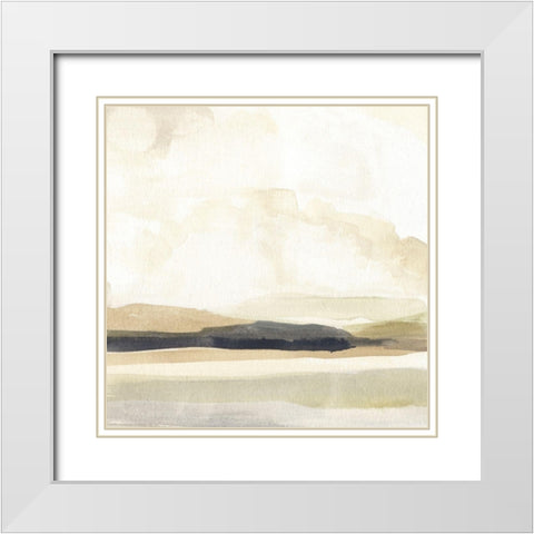 Slate Horizon I White Modern Wood Framed Art Print with Double Matting by Warren, Annie