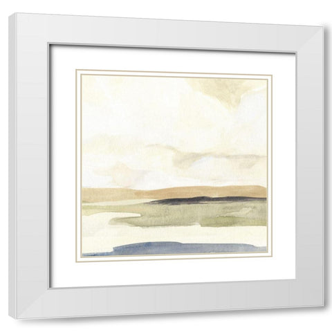 Slate Horizon II White Modern Wood Framed Art Print with Double Matting by Warren, Annie