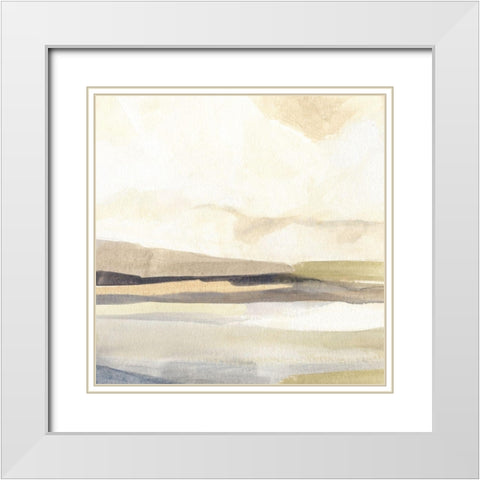 Slate Horizon III White Modern Wood Framed Art Print with Double Matting by Warren, Annie