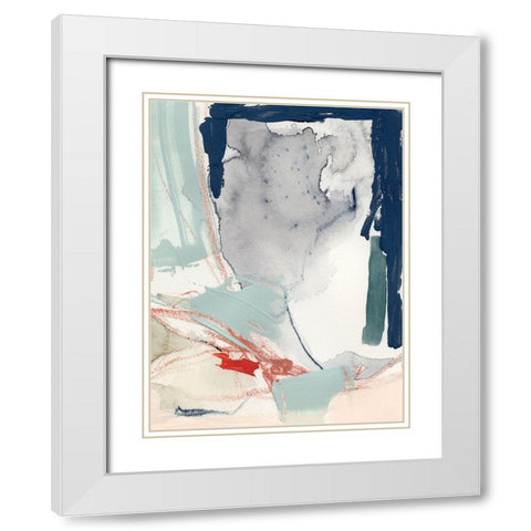 Ash Blue and Crimson II White Modern Wood Framed Art Print with Double Matting by Barnes, Victoria
