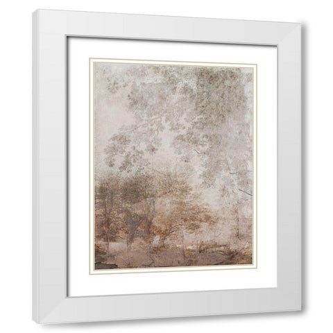 Fresco Collage I White Modern Wood Framed Art Print with Double Matting by Barnes, Victoria