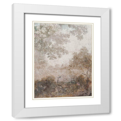 Fresco Collage II White Modern Wood Framed Art Print with Double Matting by Barnes, Victoria