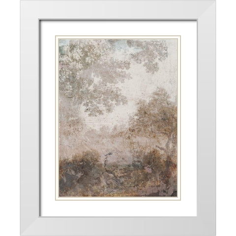 Fresco Collage II White Modern Wood Framed Art Print with Double Matting by Barnes, Victoria