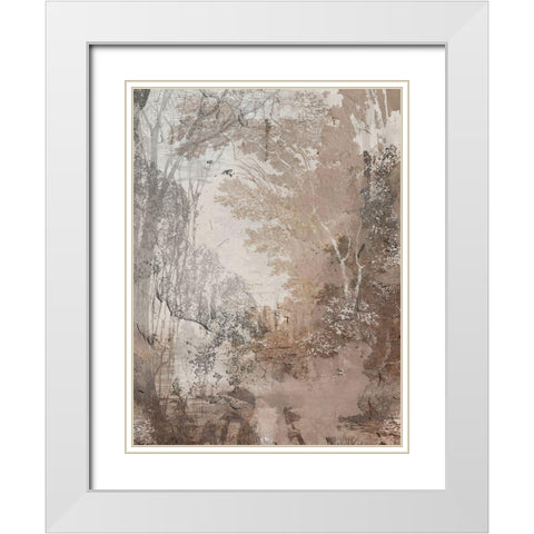 Fresco Collage III White Modern Wood Framed Art Print with Double Matting by Barnes, Victoria