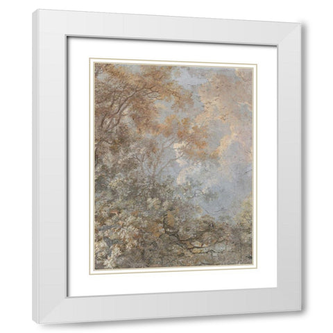 Forest Fresco I White Modern Wood Framed Art Print with Double Matting by Barnes, Victoria