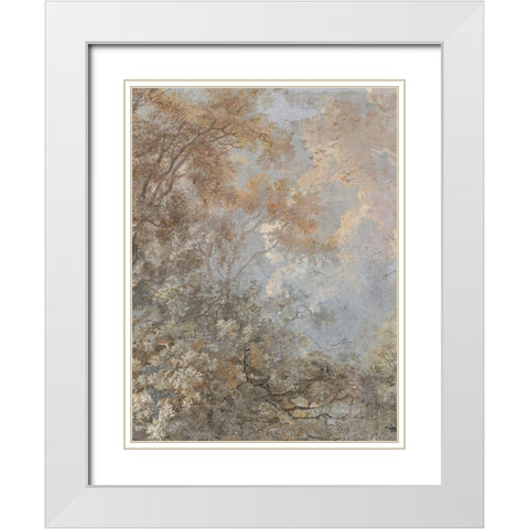 Forest Fresco I White Modern Wood Framed Art Print with Double Matting by Barnes, Victoria