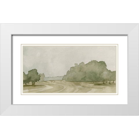 On Course II White Modern Wood Framed Art Print with Double Matting by Caroline, Emma