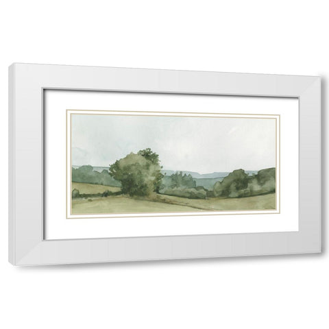 Vintage Landscape Sketch I White Modern Wood Framed Art Print with Double Matting by Caroline, Emma
