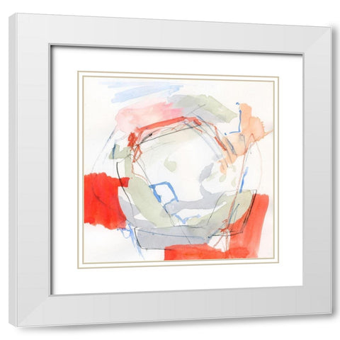 Coral Swirl II White Modern Wood Framed Art Print with Double Matting by Barnes, Victoria