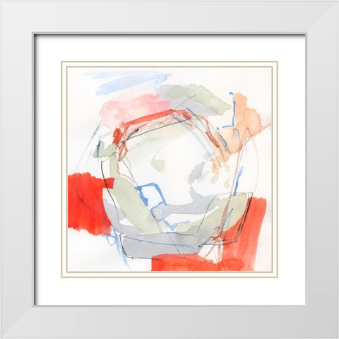 Coral Swirl II White Modern Wood Framed Art Print with Double Matting by Barnes, Victoria
