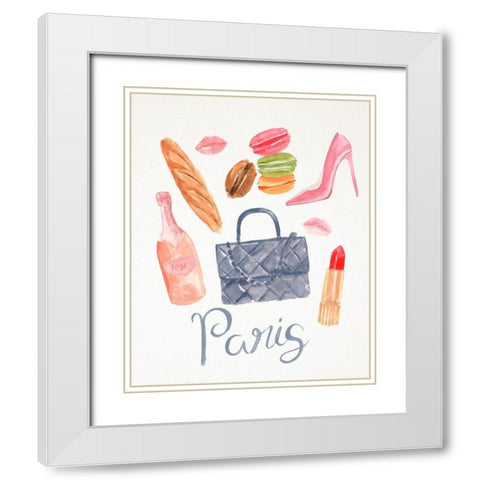 Paris Essentials I White Modern Wood Framed Art Print with Double Matting by Warren, Annie