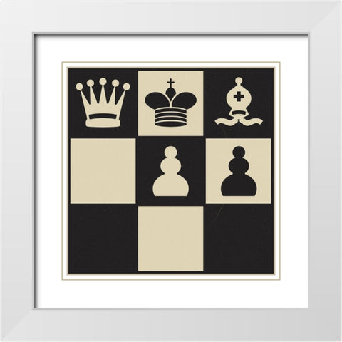 Chess Puzzle I White Modern Wood Framed Art Print with Double Matting by Green, Jacob
