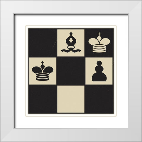 Chess Puzzle II White Modern Wood Framed Art Print with Double Matting by Green, Jacob