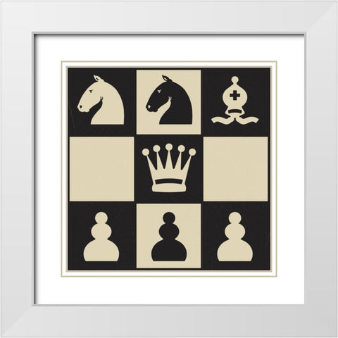 Chess Puzzle IV White Modern Wood Framed Art Print with Double Matting by Green, Jacob