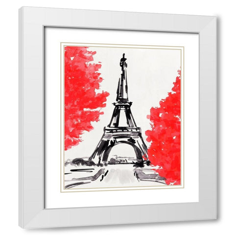 Day in Paris II White Modern Wood Framed Art Print with Double Matting by Warren, Annie