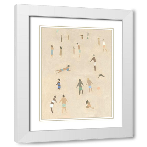 Beach Goer II White Modern Wood Framed Art Print with Double Matting by Caroline, Emma