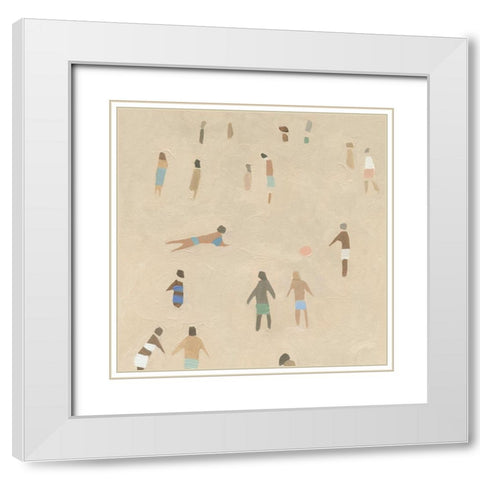Beach Goer III White Modern Wood Framed Art Print with Double Matting by Caroline, Emma