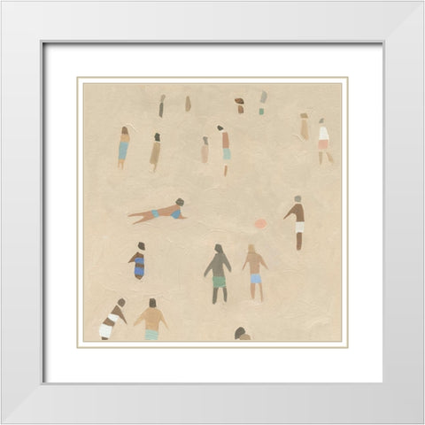 Beach Goer III White Modern Wood Framed Art Print with Double Matting by Caroline, Emma