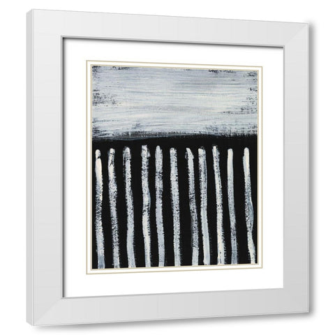 Ivory and Black III White Modern Wood Framed Art Print with Double Matting by Moore, Regina