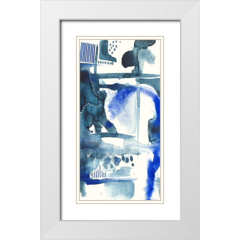 Singing the Blues I White Modern Wood Framed Art Print with Double Matting by Moore, Regina