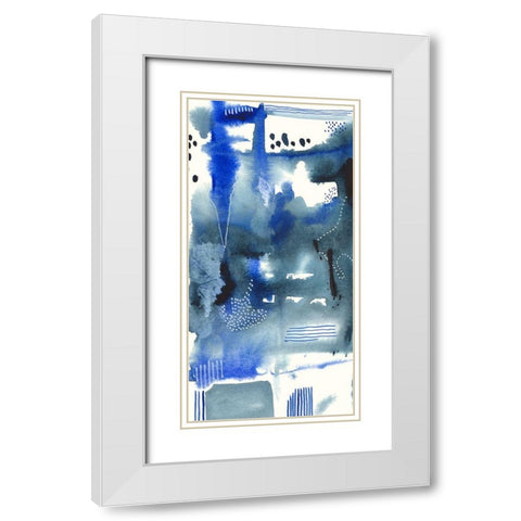 Singing the Blues II White Modern Wood Framed Art Print with Double Matting by Moore, Regina