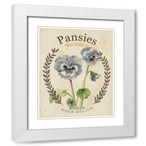 Vintage Seed Packets III White Modern Wood Framed Art Print with Double Matting by Studio W