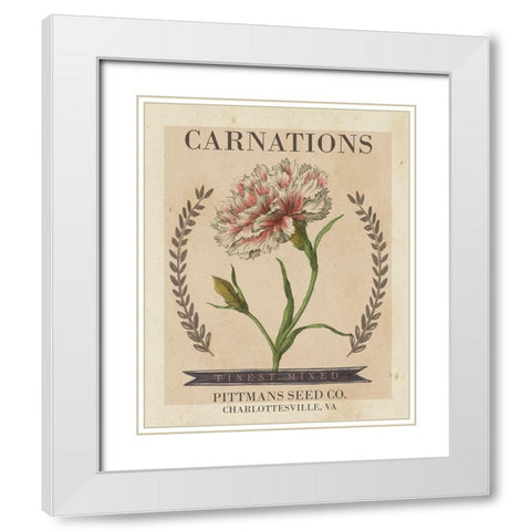 Vintage Seed Packets V White Modern Wood Framed Art Print with Double Matting by Studio W