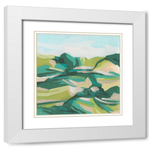 Layered Topography I White Modern Wood Framed Art Print with Double Matting by Vess, June Erica