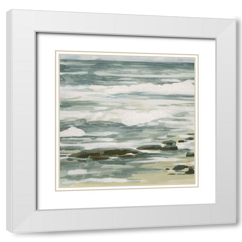 Low Tide I White Modern Wood Framed Art Print with Double Matting by Caroline, Emma