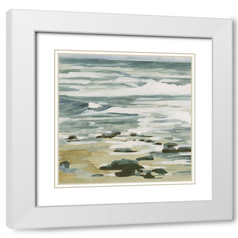 Low Tide II White Modern Wood Framed Art Print with Double Matting by Caroline, Emma