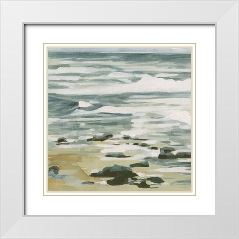 Low Tide II White Modern Wood Framed Art Print with Double Matting by Caroline, Emma
