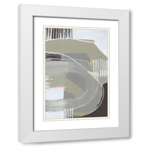 Arching Neutrals I White Modern Wood Framed Art Print with Double Matting by Goldberger, Jennifer