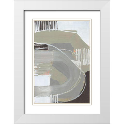 Arching Neutrals I White Modern Wood Framed Art Print with Double Matting by Goldberger, Jennifer