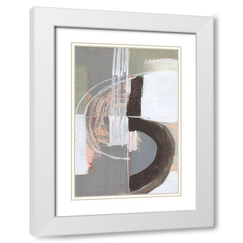 Arching Neutrals III White Modern Wood Framed Art Print with Double Matting by Goldberger, Jennifer