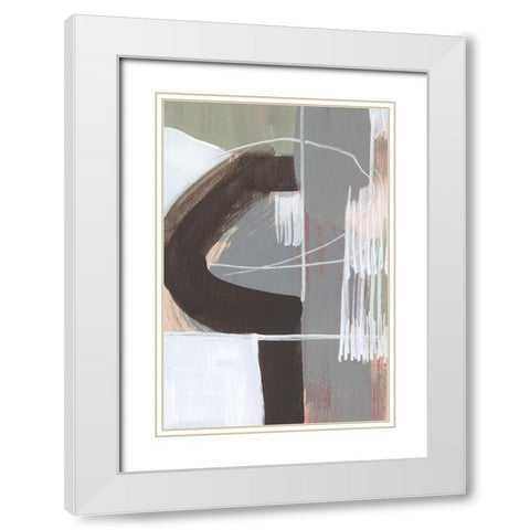 Arching Neutrals IV White Modern Wood Framed Art Print with Double Matting by Goldberger, Jennifer