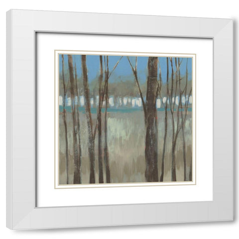 Within the Trees I White Modern Wood Framed Art Print with Double Matting by Goldberger, Jennifer