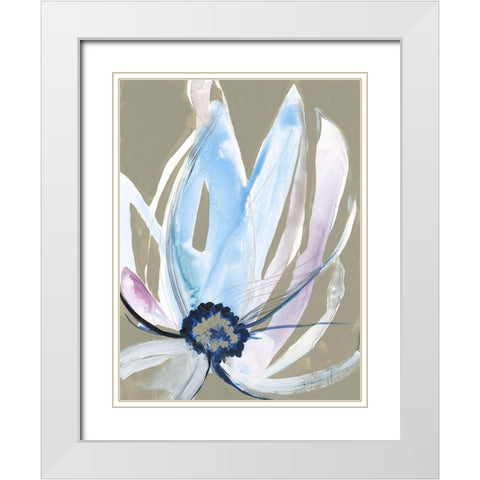 Floral Focus I White Modern Wood Framed Art Print with Double Matting by Goldberger, Jennifer