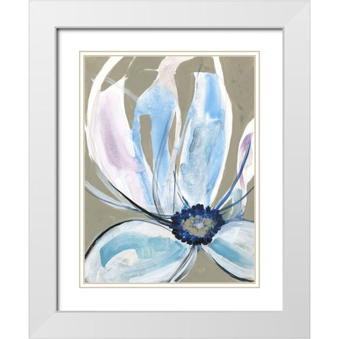 Floral Focus II White Modern Wood Framed Art Print with Double Matting by Goldberger, Jennifer