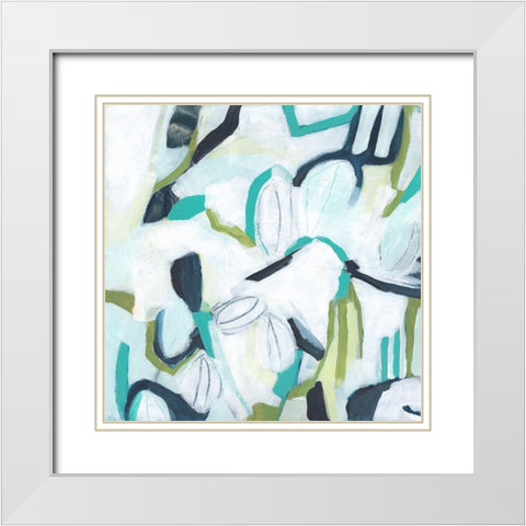 Floating Lanterns II White Modern Wood Framed Art Print with Double Matting by Vess, June Erica