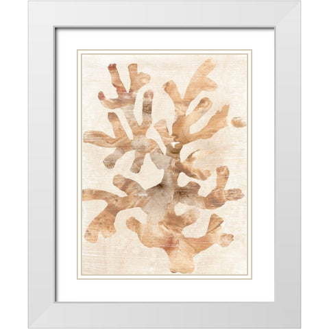 Parchment Coral I White Modern Wood Framed Art Print with Double Matting by Vess, June Erica
