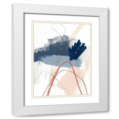 Blue Shuffle III White Modern Wood Framed Art Print with Double Matting by Barnes, Victoria