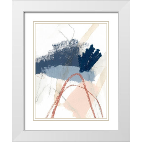 Blue Shuffle III White Modern Wood Framed Art Print with Double Matting by Barnes, Victoria