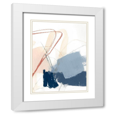 Blue Shuffle IV White Modern Wood Framed Art Print with Double Matting by Barnes, Victoria