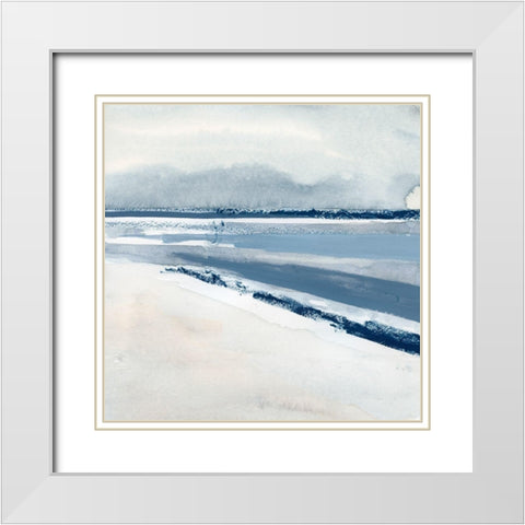 Beach Stripes I White Modern Wood Framed Art Print with Double Matting by Barnes, Victoria