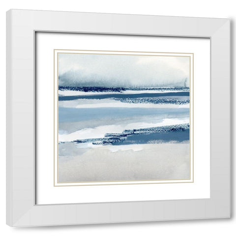 Beach Stripes II White Modern Wood Framed Art Print with Double Matting by Barnes, Victoria