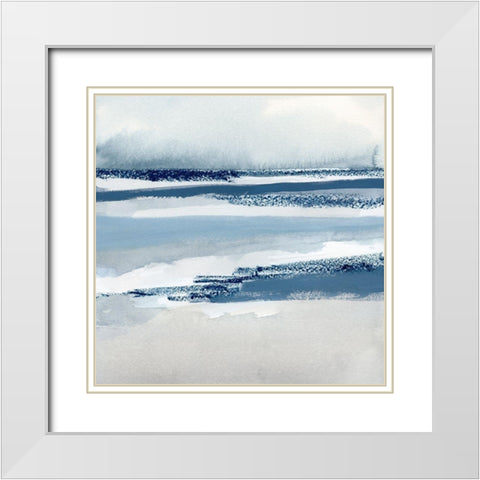 Beach Stripes II White Modern Wood Framed Art Print with Double Matting by Barnes, Victoria