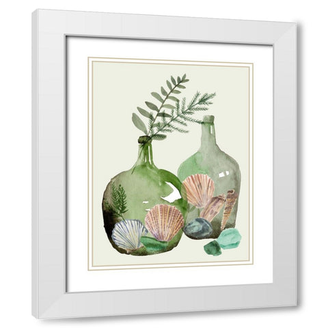 Ocean in a Bottle I White Modern Wood Framed Art Print with Double Matting by Wang, Melissa
