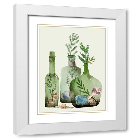 Ocean in a Bottle II White Modern Wood Framed Art Print with Double Matting by Wang, Melissa