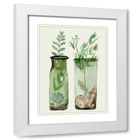 Ocean in a Bottle V White Modern Wood Framed Art Print with Double Matting by Wang, Melissa